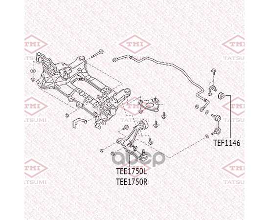 Купить РЫЧАГ ПЕРЕДНЕЙ ПОДВЕСКИ НИЖНИЙ L NISSAN X-TRAIL 00-> TATSUMI TEE1750L