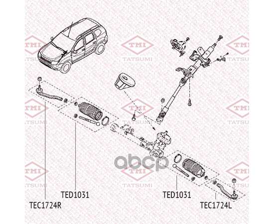 Купить НАКОНЕЧНИК РУЛЕВОЙ ТЯГИ L RENAULT DUSTER 10-> TATSUMI TEC1724L