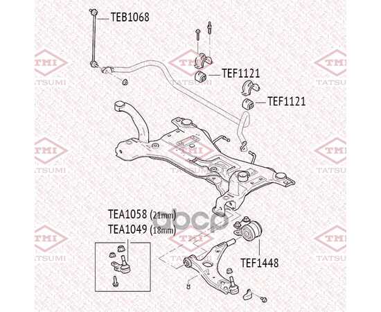 Купить ТЯГА СТАБИЛИЗАТОРА ПЕРЕДНЯЯ L/R FORD FOCUS/C-MAX 03->MAZDA 3/5 03->VOLVO C30/C70/S40/V50 04-> TATSUMI TEB1068