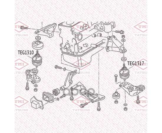Купить ОПОРА ДВИГАТЕЛЯ ПРАВАЯ AUDI A4/A6 95-> TATSUMI TEG1310