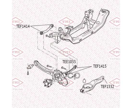 Купить САЙЛЕНТБЛОК ЗАДНЕГО ВЕРХНЕГО ПОПЕРЕЧНОГО РЫЧАГА MAZDA 3 03-> TATSUMI TEF1414