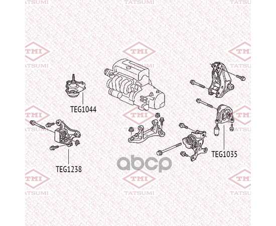Купить ОПОРА ДВИГАТЕЛЯ ЗАДНЯЯ HONDA CR-V 01-> TATSUMI TEG1035