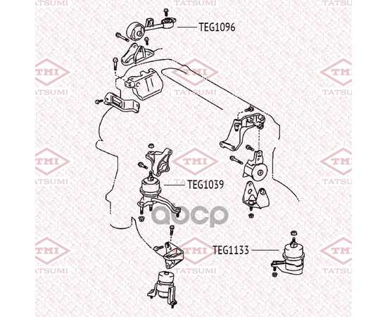 Купить ОПОРА ДВИГАТЕЛЯ ЛЕВАЯ TOYOTA CAMRY/HARRIER/HIGHLANDER/ALPHARD/ESTIMA/PREVIA 00-> LEXUS RX 04-> TATSUMI TEG1133