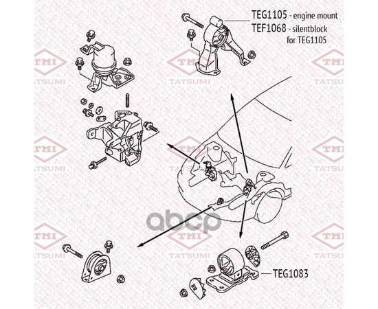 Купить ОПОРА ДВИГАТЕЛЯ ЛЕВАЯ MITSUBISHI ASX/LANCER/OUTLANDER 06-> TATSUMI TEG1083