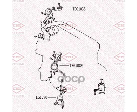 Купить ОПОРА ДВИГАТЕЛЯ ПЕРЕДНЯЯ TOYOTA CAMRY 01-> TATSUMI TEG1090