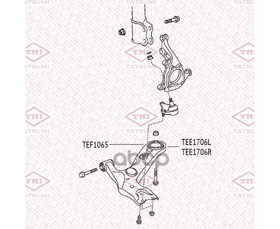 Купить САЙЛЕНТБЛОК ПЕРЕДНЕГО РЫЧАГА ЗАДНИЙ TOYOTA RAV4 05-> TATSUMI TEF1065