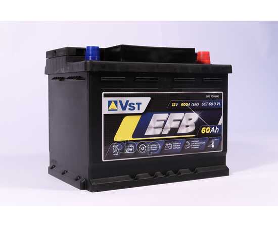 Купить АККУМУЛЯТОР VST EFB STOP&GO 60 А/Ч ОБРАТНАЯ 242X175X190 EN 600 А