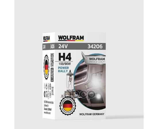 Купить ЛАМПА 24V H4 100/90W P43T WOLFRAM HALOGEN BULB 1 ШТ. КАРТОН 34206