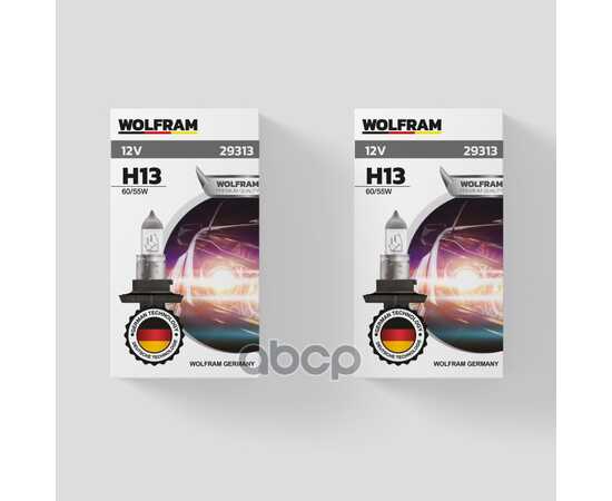 Купить ЛАМПА 12V H13 60/55W P26,4T WOLFRAM HALOGEN BULB 1 ШТ. КАРТОН 29313