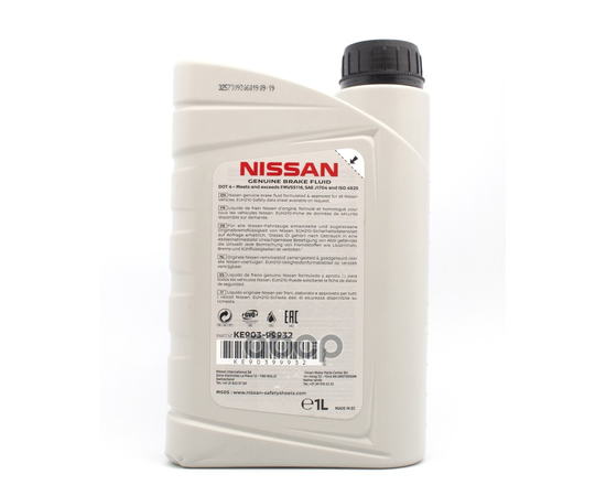 Купить ЖИДКОСТЬ ТОРМОЗНАЯ NISSAN BRAKE FLUID DOT-4 1Л KE903-99932