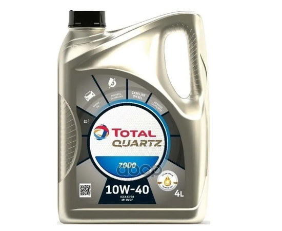 Купить МАСЛО МОТОРНОЕ ПОЛУСИНТЕТИЧЕСКОЕ TOTAL QUARTZ 7000 10W-40 4Л RU (10200501) 10200501