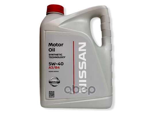 Купить МАСЛО МОТОРНОЕ СИНТЕТИЧЕСКОЕ NISSAN MOTOR OIL 5W-40 5Л (KE900-90042) KE900-90042R