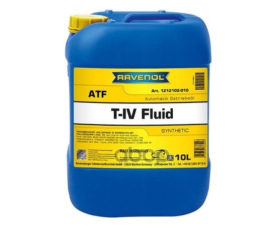 Купить ТРАНСМИССИОННОЕ МАСЛО RAVENOL ATF T-IV FLUID (10Л) NEW 1212102-010-01-999