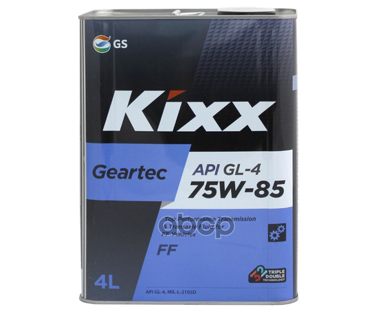 Купить МАСЛО ТРАНСМИССИОННОЕ KIXX GEARTEC FF 75W-85 API GL-4 4Л L271744TE1