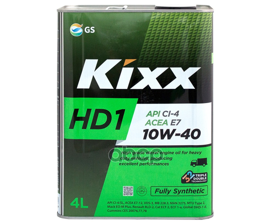 Купить МАСЛО МОТОРНОЕ KIXX D-1 (HD1) 10W-40 API CI-4/SL, ACEA E7-08/B4/A3-07 4Л (L2063440K1) L206144TE1