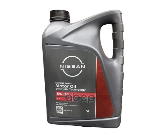 Купить МАСЛО МОТОРНОЕ  СИНТЕТИЧЕСКОЕ MOTOR OIL NISSAN 5W30 5L KE900-91043