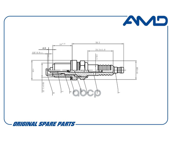 Купить СВЕЧА ЗАЖИГАНИЯ 7700500155 AMD.PL51 (1 ЭЛЕКТРОД МАССЫ)