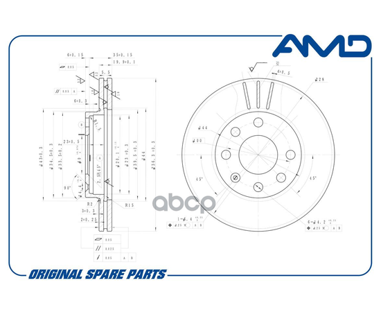 Купить ДИСК ТОРМОЗНОЙ ПЕРЕДНИЙ AMDBD113