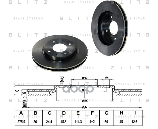 Купить ДИСК ТОРМОЗНОЙ ПЕРЕДНИЙ ВЕНТИЛИРУЕМЫЙ MITSUBISHI GALANT/LANCER 96- BS0284