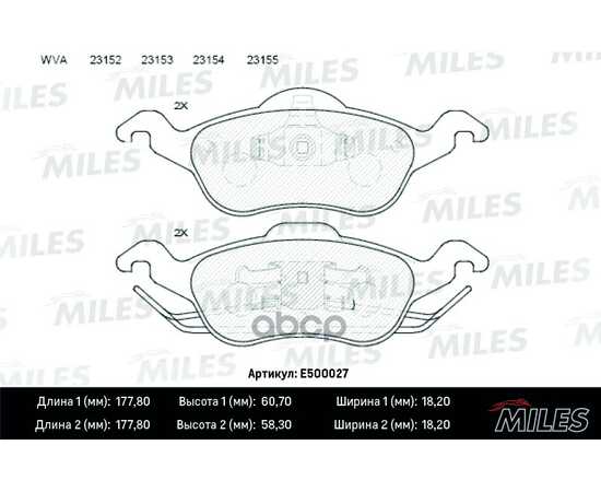 Купить КОЛОДКИ ТОРМОЗНЫЕ ПЕРЕДНИЕ (СМЕСЬ CERAMIC) FORD FOCUS 9805 (TRW GDB1358) E500027