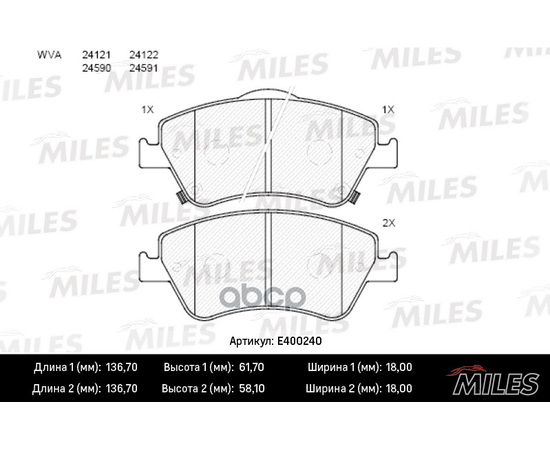 Купить КОЛОДКИ ТОРМОЗНЫЕ ПЕРЕДНИЕ (БЕЗ ДАТЧИКА) (СМЕСЬ LOW-METALLIC)TOYOTA AURIS 1.33-2.2 07- (ВЕЛИКОБРИТАНИЯ) (TRW GDB3481) E400240