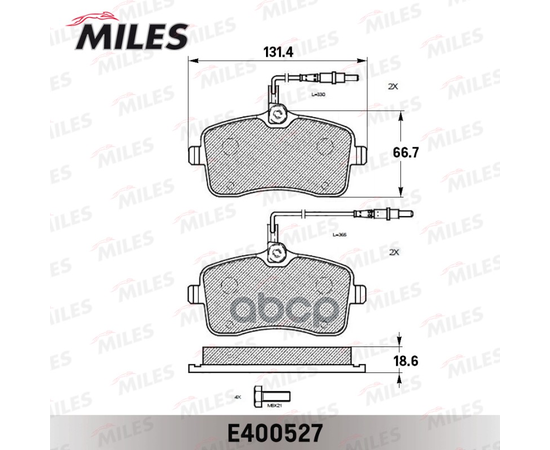 Купить КОЛОДКИ ТОРМОЗНЫЕ ПЕРЕДНИЕ (С ДАТЧИКОМ) (СМЕСЬ LOW-METALLIC) PEUGEOT 407 04 (TRW GDB1594) E400527