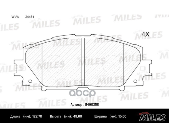 Купить КОЛОДКИ ТОРМОЗНЫЕ ПЕРЕДНИЕ (БЕЗ ДАТЧИКА) (СМЕСЬ LOW-METALLIC) TOYOTA PRIUS 1.8 09-/LEXUS CT 1.8 11- (TRW GDB4173) E400358