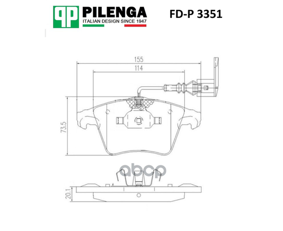 Купить КОЛОДКИ ТОРМОЗНЫЕ ПЕРЕДНИЕ 155,1(156)Х73,3(74,8)Х19,8(18,5) VW T5 FD-P3351