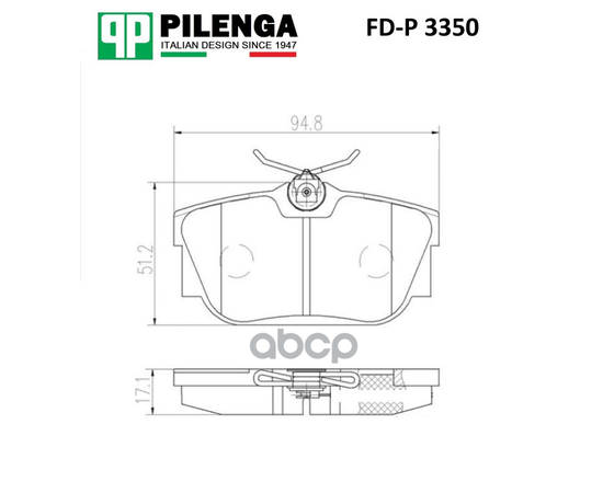 Купить КОЛОДКИ ТОРМОЗНЫЕ ЗАДНИЕ ДИСК 94,7Х50,9Х16,5 VW T4 FD-P3350