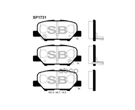 Купить КОЛОДКИ ТОРМОЗНЫЕ ДИСКОВЫЕ MAZDA 6, MITSUBISHI OUTLANDER 2.0/2.4I 12 SP1731