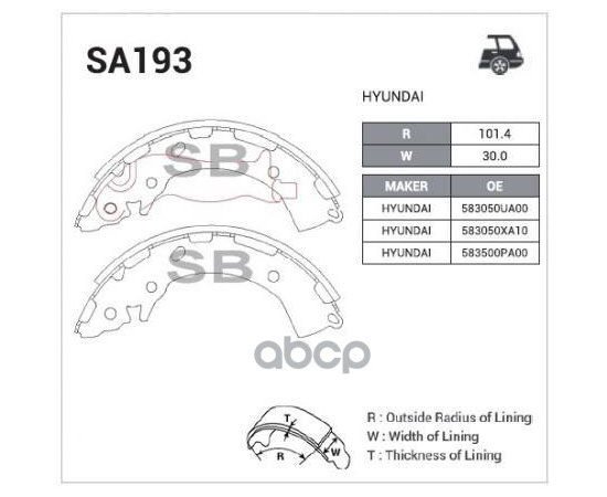 Купить КОЛОДКИ ТОРМОЗНЫЕ БАР. HYUNDAI SOLARIS 17- SA193