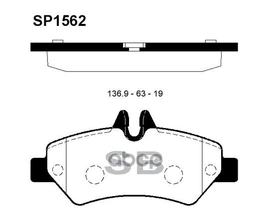 Купить КОЛОДКИ ТОРМОЗНЫЕ MERCEDES SPRINTER 209-524 06-/VW CRAFTER 30-35/30-50 06- ЗАДН. SP1562