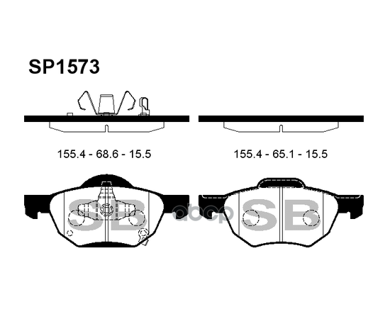 Купить КОЛОДКИ ТОРМОЗНЫЕ HONDA ACCORD 2.0/2.2/2.4 03 ПЕРЕДНИЕ SP1573