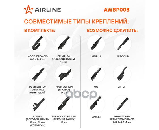 Купить ЩЕТКА СТЕКЛООЧИСТИТЕЛЯ БЕСКАРКАС PREMIUM 600ММ 24 5 АДАПТЕРОВ AWBP011