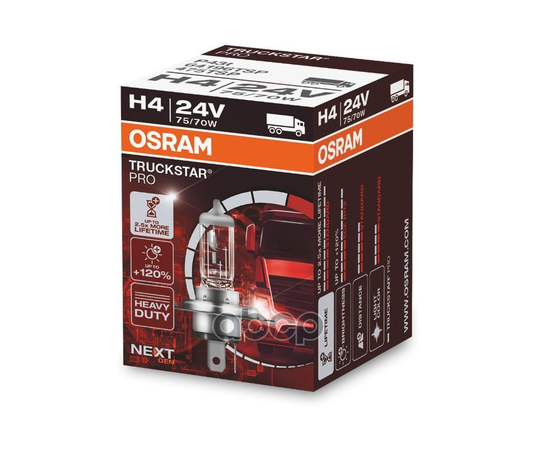 Купить ЛАМПА Г/С H4 (75/70W) P43T TRUCKSTAR PRO 24V 64196TSP 4008321785046