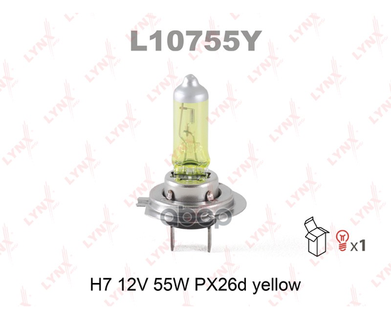 Купить ЛАМПА ГАЛОГЕНОВАЯ H7 12V 55W PX26D YELLOW  L10755Y