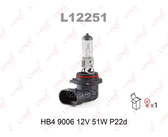 Купить ЛАМПА ГАЛОГЕНОВАЯ HB4 9006 12V 51W P22D  L12251