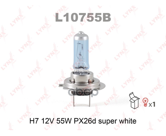 Купить ЛАМПА ГАЛОГЕНОВАЯ H7 12V 55W PX26D SUPER WHITE  L10755B