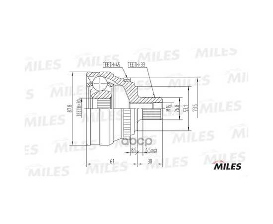 Купить ШРУС НАРУЖНЫЙ AUDI 80/90/COUPE 1.6-2.0 86-96 (GKN 301950) GA20014