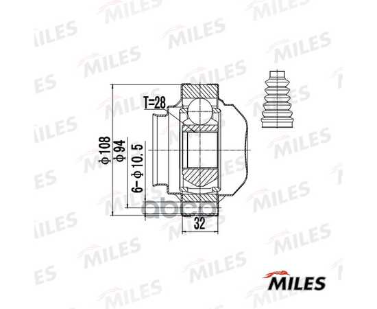 Купить ШРУС ВНУТРЕННИЙ AUDI A3/SKODA OCTAVIA/VW PASSAT B6 03- GA10084