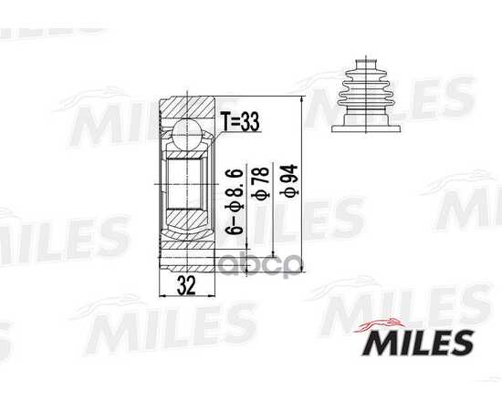 Купить ШРУС ВНУТРЕННИЙ AUDI 80/100/VW G2/G3/PASSAT 1.3-1.8 72-94 (GKN 301106) GA10004