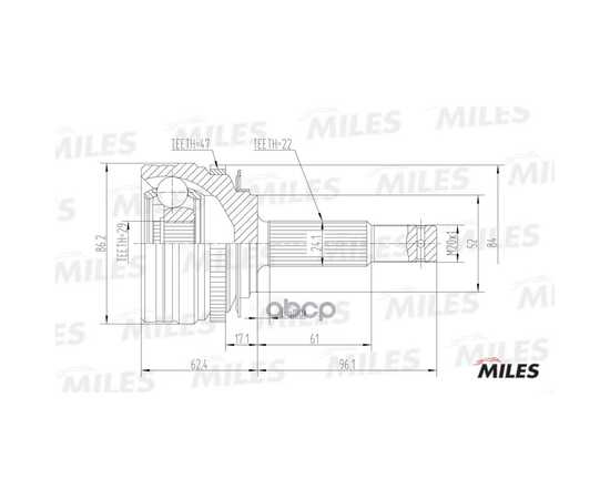 Купить ШРУС НАРУЖНЫЙ CHEVROLET LANOS 1.4/1.5 97- (С ABS) (GKN 303892) GA20050