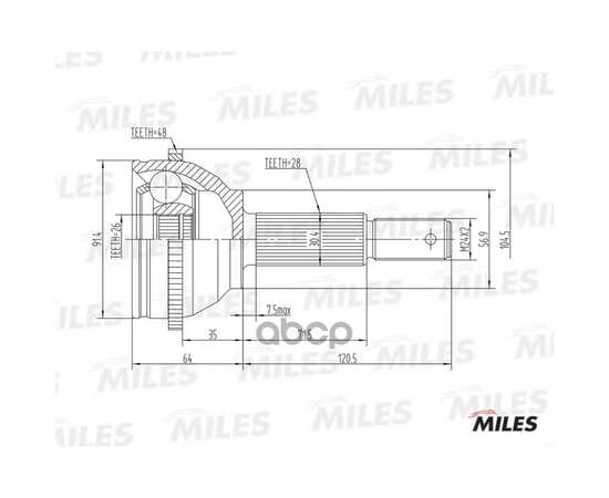 Купить ШРУС НАРУЖНЫЙ FORD TRANSIT 00-06 (С ABS) (GKN 304413) GA20124