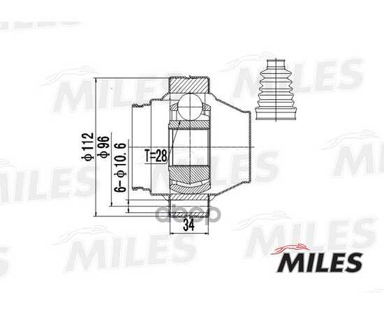 Купить ШРУС ВНУТРЕННИЙ VW TOUAREG 2.5TD-3.6 02-06 (GKN 304556) GA10039