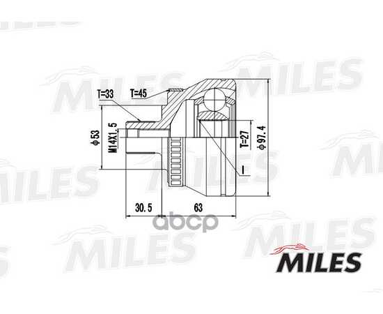 Купить ШРУС НАРУЖНЫЙ AUDI A4/A6/VW PASSAT/SKODA SUPERB 1.9D 98- (С ABS) (GKN 303408) GA20038