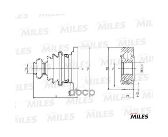 Купить ШРУС НАРУЖНЫЙ/ВНУТРЕННИЙ OPEL OMEGA/MB VITO 2.0-3.0 86-03 (GKN 302843) GA00001