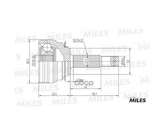 Купить ШРУС НАРУЖНЫЙ DAEWOO LANOS 1.4-1.5 97- (БЕЗ ABS) (SKF VKJA5606) GA20076