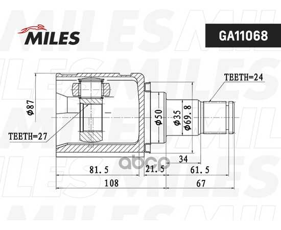 Купить ШРУС ВНУТРЕННИЙ ЛЕВЫЙ TOYOTA CAMRY IV-V V30/V40 2.0-2.4 01-11 GA11068