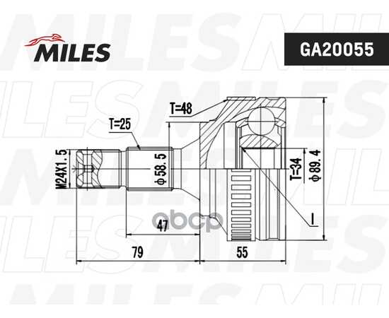 Купить ШРУС НАРУЖНЫЙ CITROEN BERLINGO/PEUGEOT PARTNER/207/308 1.4-2.0 99- (С ABS) (GKN 304939) GA20055