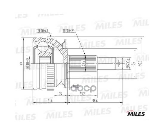 Купить ШРУС НАРУЖНЫЙ CHRYSLER VOYAGER 95-01 (С ABS) (GSP 809029) GA20534